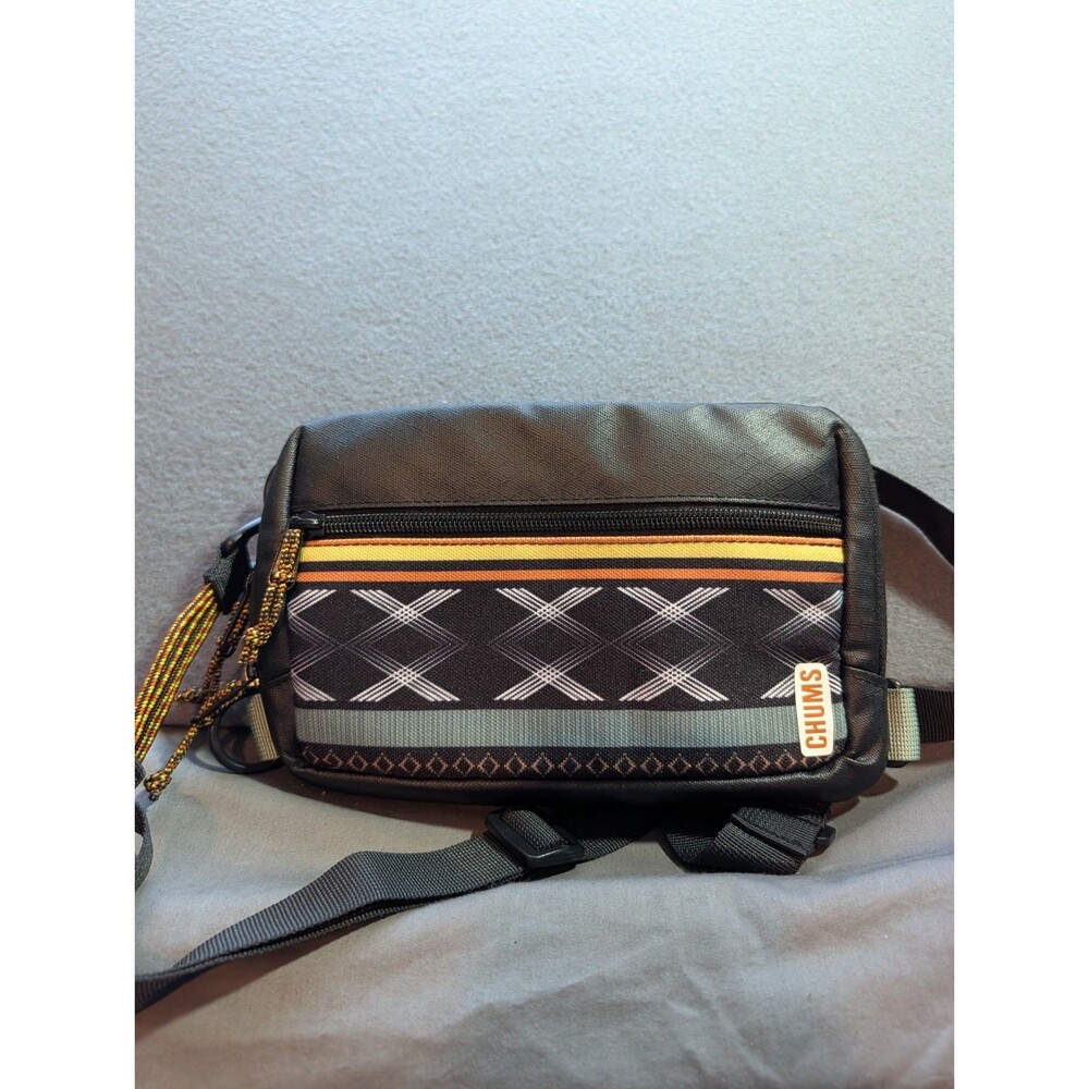 Chums Black Multicolor Convertible Crossbody Waist Pack Sling Bag Outdoor Hiking
